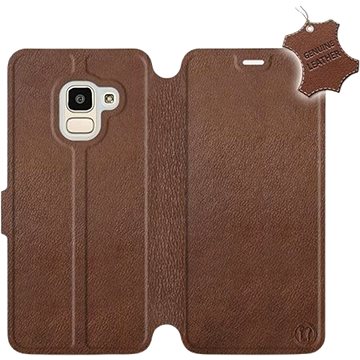 Flip pouzdro na mobil Samsung Galaxy J6 2018 - Hnědé - kožené - Brown Leather (5903226498161)