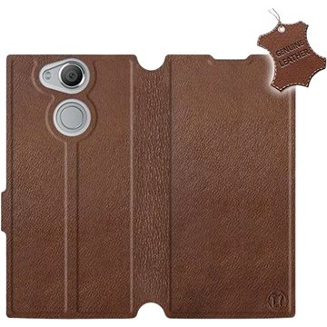 Flip pouzdro na mobil Sony Xperia XA2 - Hnědé - kožené - Brown Leather (5903226498345)