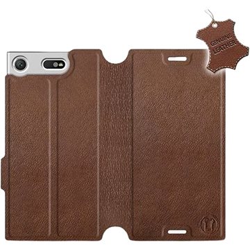 Flip pouzdro na mobil Sony Xperia XZ1 Compact - Hnědé - kožené - Brown Leather (5903226498406)