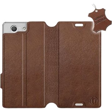 Flip pouzdro na mobil Sony Xperia Z3 Compact - Hnědé - kožené - Brown Leather (5903226498499)