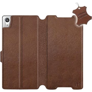 Flip pouzdro na mobil Sony Xperia Z5 - Hnědé - kožené - Brown Leather (5903226498512)