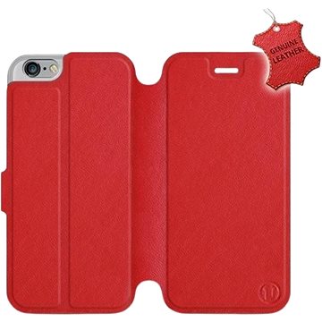 Flip pouzdro na mobil Apple iPhone 6 / iPhone 6s - Červené - kožené - Red Leather (5903226499052)