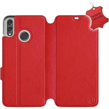 Flip pouzdro na mobil Honor 8X - Červené - kožené - Red Leather (5903226499618)