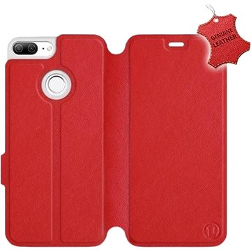 Flip pouzdro na mobil Honor 9 Lite - Červené - kožené - Red Leather (5903226499632)