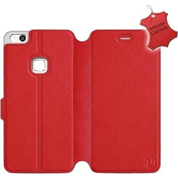 Flip pouzdro na mobil Huawei P10 Lite - Červené - kožené - Red Leather (5903226499809)