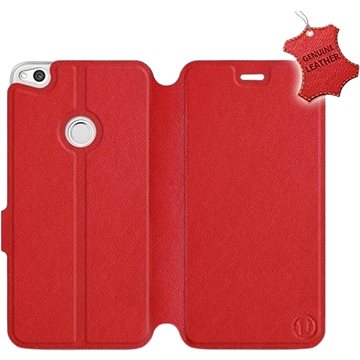 Flip pouzdro na mobil Huawei P9 Lite 2017 - Červené - kožené - Red Leather (5903226499908)