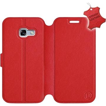 Flip pouzdro na mobil Samsung Galaxy A3 2017 - Červené - kožené - Red Leather (5903226500826)