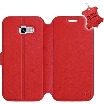 Flip pouzdro na mobil Samsung Galaxy A5 2017 - Červené - kožené - Red Leather (5903226500857)