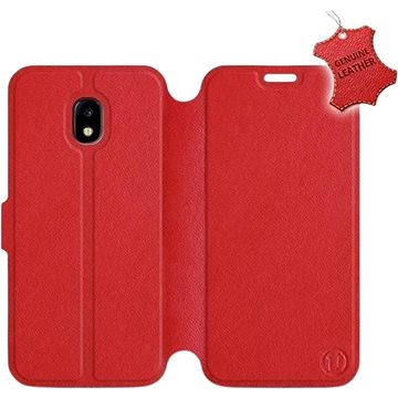 Flip pouzdro na mobil Samsung Galaxy J3 2017 - Červené - kožené - Red Leather (5903226501137)