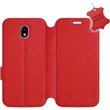 Flip pouzdro na mobil Samsung Galaxy J5 2017 - Červené - kožené - Red Leather (5903226501168)