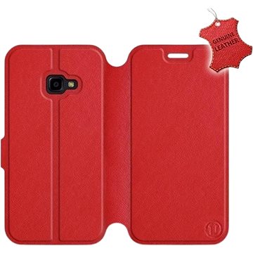Flip pouzdro na mobil Samsung Xcover 4 - Červené - kožené - Red Leather (5903226501205)