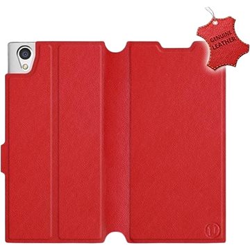 Flip pouzdro na mobil Sony Xperia L1 - Červené - kožené - Red Leather (5903226501229)