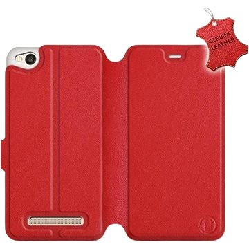 Flip pouzdro na mobil Xiaomi Redmi 4A - Červené - kožené - Red Leather (5903226501755)