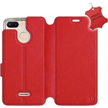 Flip pouzdro na mobil Xiaomi Redmi 6 - Červené - kožené - Red Leather (5903226501809)