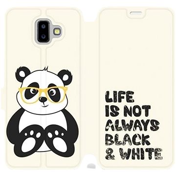 Flipové pouzdro na mobil Samsung Galaxy J6 Plus 2018 - M041S Panda - life is not always black and wh (5903226510498)