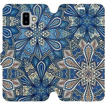 Flipové pouzdro na mobil Samsung Galaxy J6 Plus 2018 - V108P Modré mandala květy (5903226511105)