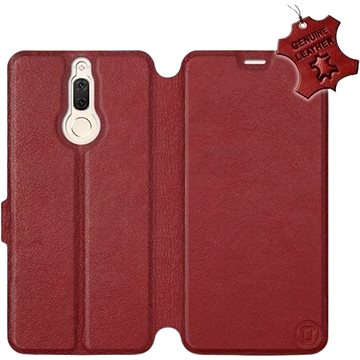 Flip pouzdro na mobil Huawei Mate 10 Lite - Tmavě červené - kožené - Dark Red Leather (5903226516575)