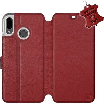 Flip pouzdro na mobil Huawei Nova 3 - Tmavě červené - kožené - Dark Red Leather (5903226516650)