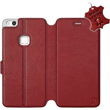 Flip pouzdro na mobil Huawei P10 Lite - Tmavě červené - kožené - Dark Red Leather (5903226516728)