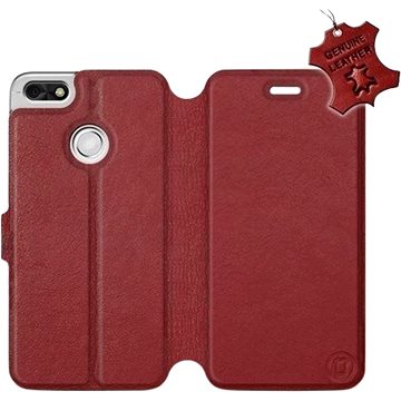 Flip pouzdro na mobil Huawei P9 Lite mini - Tmavě červené - kožené - Dark Red Leather (5903226516834)