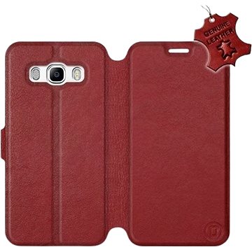 Flip pouzdro na mobil Samsung Galaxy J5 2016 - Tmavě červené - kožené - Dark Red Leather (5903226518135)