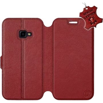 Flip pouzdro na mobil Samsung Xcover 4 - Tmavě červené - kožené - Dark Red Leather (5903226518197)