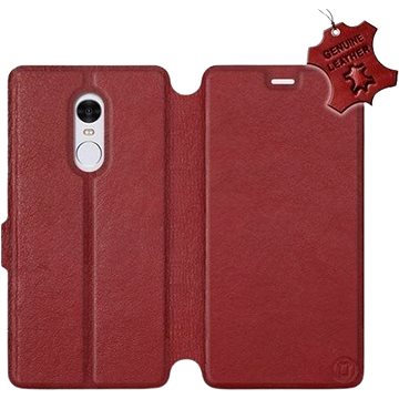 Flip pouzdro na mobil Xiaomi Redmi Note 4 Global - Tmavě červené - kožené - Dark Red Leather (5903226518852)