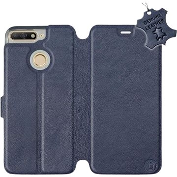 Flip pouzdro na mobil Honor 7A - Modré - kožené - Blue Leather (5903226519576)
