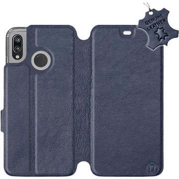 Flip pouzdro na mobil Huawei P20 Lite - Modré - kožené - Blue Leather (5903226519842)