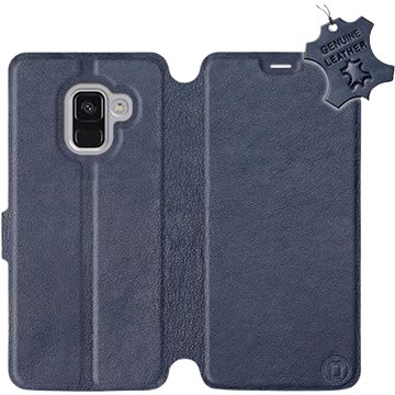 Flip pouzdro na mobil Samsung Galaxy A8 2018 - Modré - kožené - Blue Leather (5903226520947)