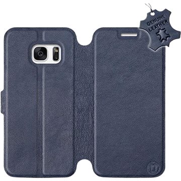 Flip pouzdro na mobil Samsung Galaxy S7 - Modré - kožené - Blue Leather (5903226521098)