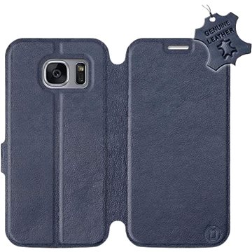 Flip pouzdro na mobil Samsung Galaxy S7 Edge - Modré - kožené - Blue Leather (5903226521104)