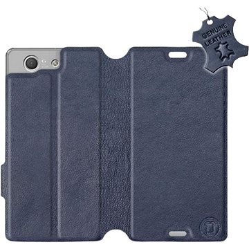 Flip pouzdro na mobil Sony Xperia Z3 Compact - Modré - kožené - Blue Leather (5903226521586)