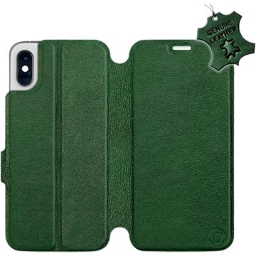 Flip pouzdro na mobil Apple iPhone X - Zelené - kožené - Green Leather (5903226525300)