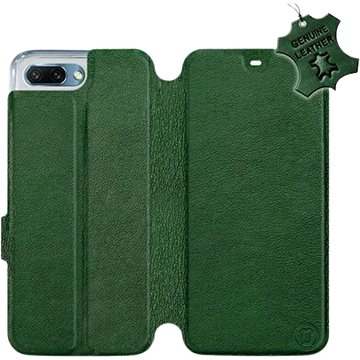 Flip pouzdro na mobil Honor 10 - Zelené - kožené - Green Leather (5903226525706)