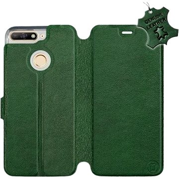 Flip pouzdro na mobil Huawei Y6 Prime 2018 - Zelené - kožené - Green Leather (5903226526208)