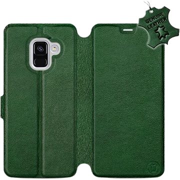 Flip pouzdro na mobil Samsung Galaxy A8 2018 - Zelené - kožené - Green Leather (5903226527120)