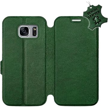 Flip pouzdro na mobil Samsung Galaxy S7 Edge - Zelené - kožené - Green Leather (5903226527281)