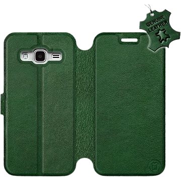Flip pouzdro na mobil Samsung Galaxy J3 2016 - Zelené - kožené - Green Leather (5903226527366)