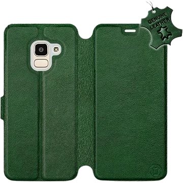 Flip pouzdro na mobil Samsung Galaxy J6 2018 - Zelené - kožené - Green Leather (5903226527427)