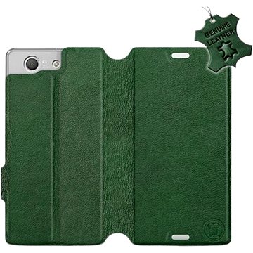 Flip pouzdro na mobil Sony Xperia Z3 Compact - Zelené - kožené - Green Leather (5903226527762)