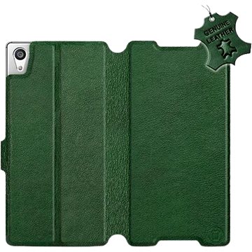 Flip pouzdro na mobil Sony Xperia Z5 - Zelené - kožené - Green Leather (5903226527786)