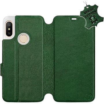 Flip pouzdro na mobil Xiaomi Mi A2 Lite - Zelené - kožené - Green Leather (5903226527854)