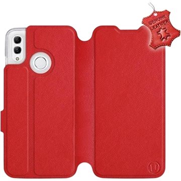 Flip pouzdro na mobil Honor 10 Lite - Červené - kožené - Red Leather (5903226713790)