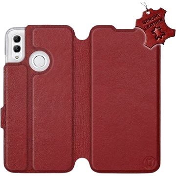 Flip pouzdro na mobil Honor 10 Lite - Tmavě červené - kožené - Dark Red Leather (5903226713806)