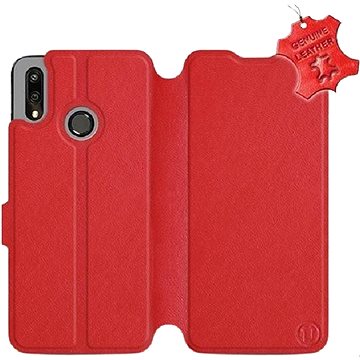 Flip pouzdro na mobil Huawei P Smart 2019 - Červené - kožené - Red Leather (5903226715220)