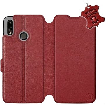 Flip pouzdro na mobil Huawei P Smart 2019 - Tmavě červené - kožené - Dark Red Leather (5903226715237)