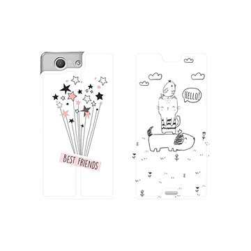 Flipové pouzdro na mobil Sony Xperia Z3 Compact - MH12S Pejsek, kočička, ptáček HELLO! (5903226761456)