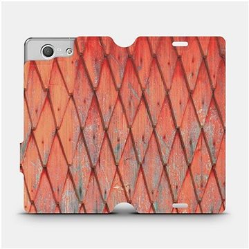 Flipové pouzdro na mobil Sony Xperia Z3 Compact - MK01S Oranžový vzor dřeva (5903226776702)