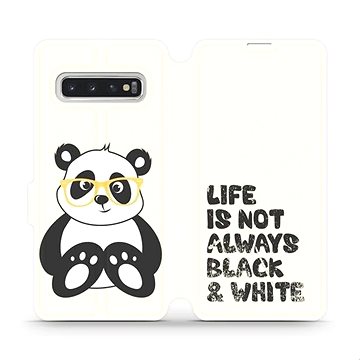 Flipové pouzdro na mobil Samsung Galaxy S10 - M041S Panda - life is not always black and white (5903226810888)